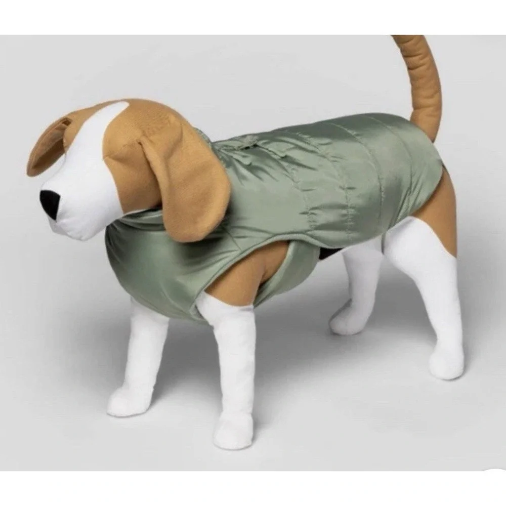 Boots & Barkley Dog Puffer Jacket‎ with Buckle Green Size XL